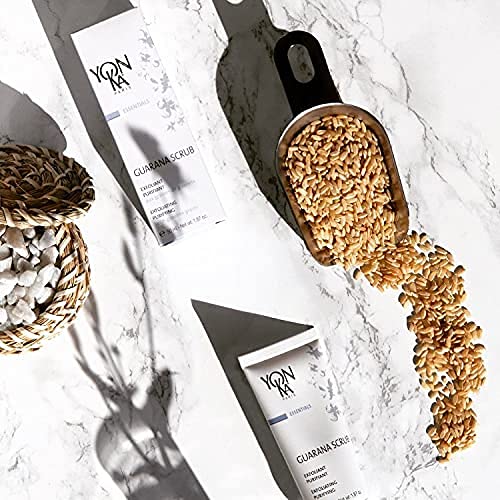 Yon-Ka Guarana Facial Scrub 50ml | Gentle Facial Detoxifying Scrub with 2 Sizes of Granules | Rice Microbeads and Guarana | Cleanses, Polishes and Purifies | Normal to Oily Skin | 98% Natural Origin