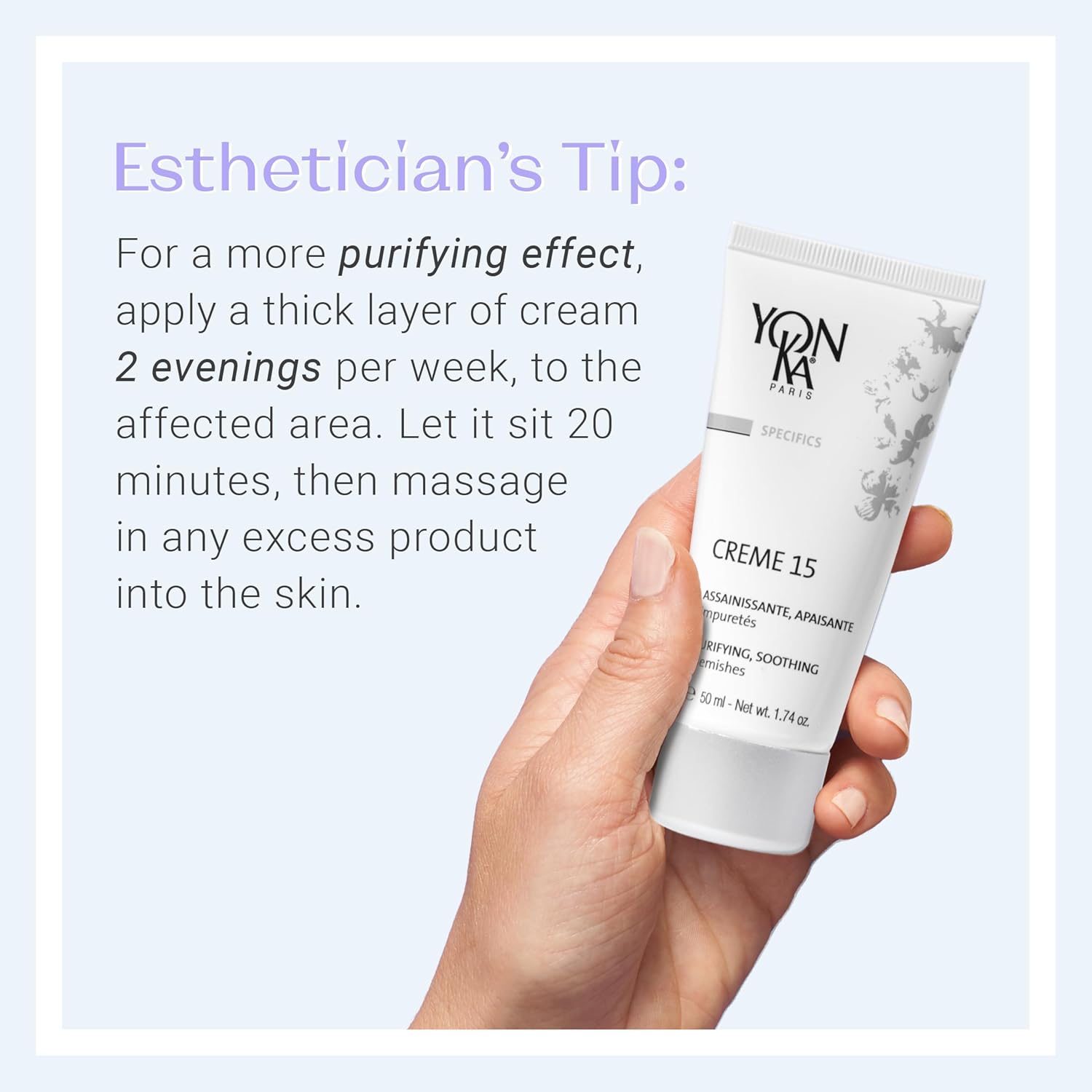 Yon-Ka Specifics Creme 15 (50ml) Acne Treatment Cream to Purify and Balance Blemish Prone Skin, Soothe Irritation with Chamomile, Paraben-Free