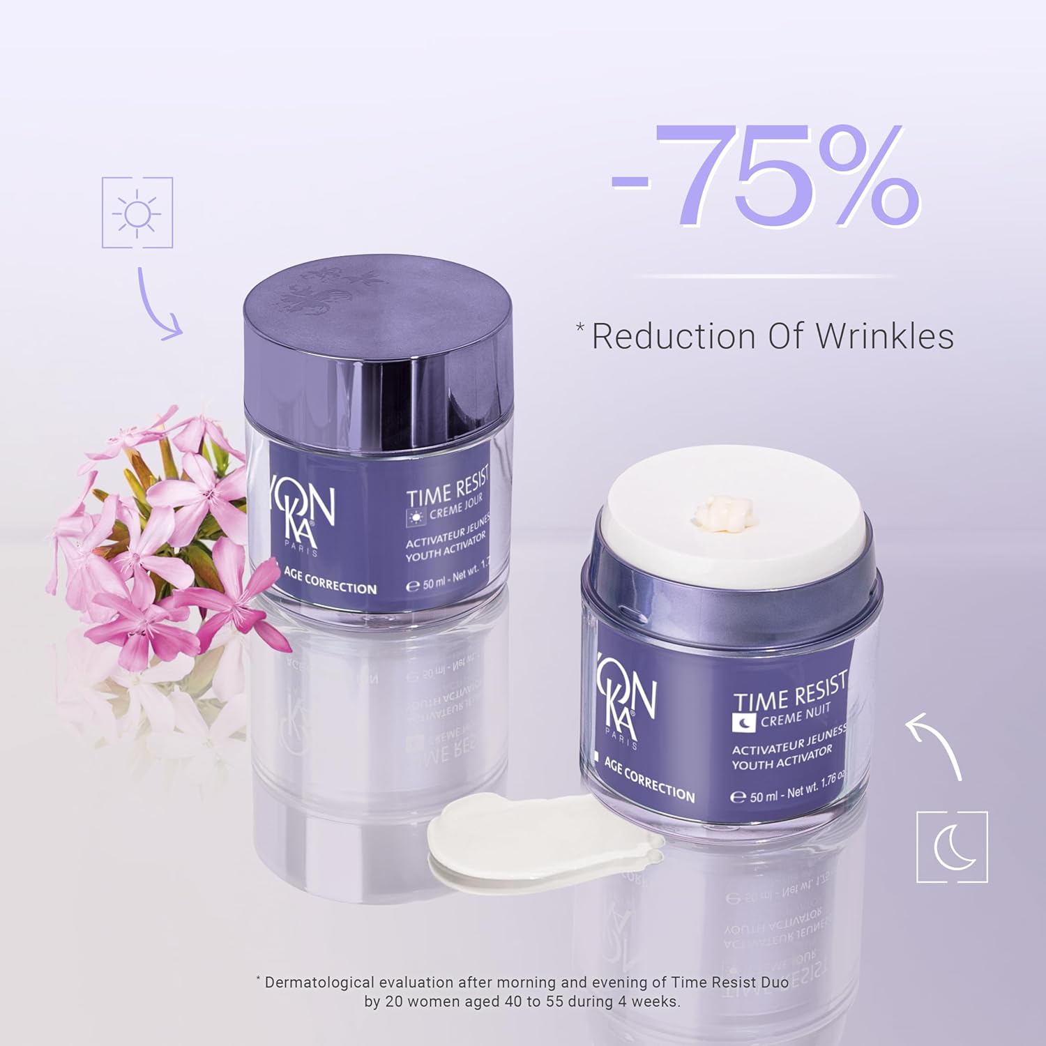 Yon-Ka Time Resist Nuit (50ml) Anti-Aging Night Cream with Youth Activating Complex and Shea Butter, Firming Anti-Wrinkle Moisturizer for Face and Neck, Paraben-Free