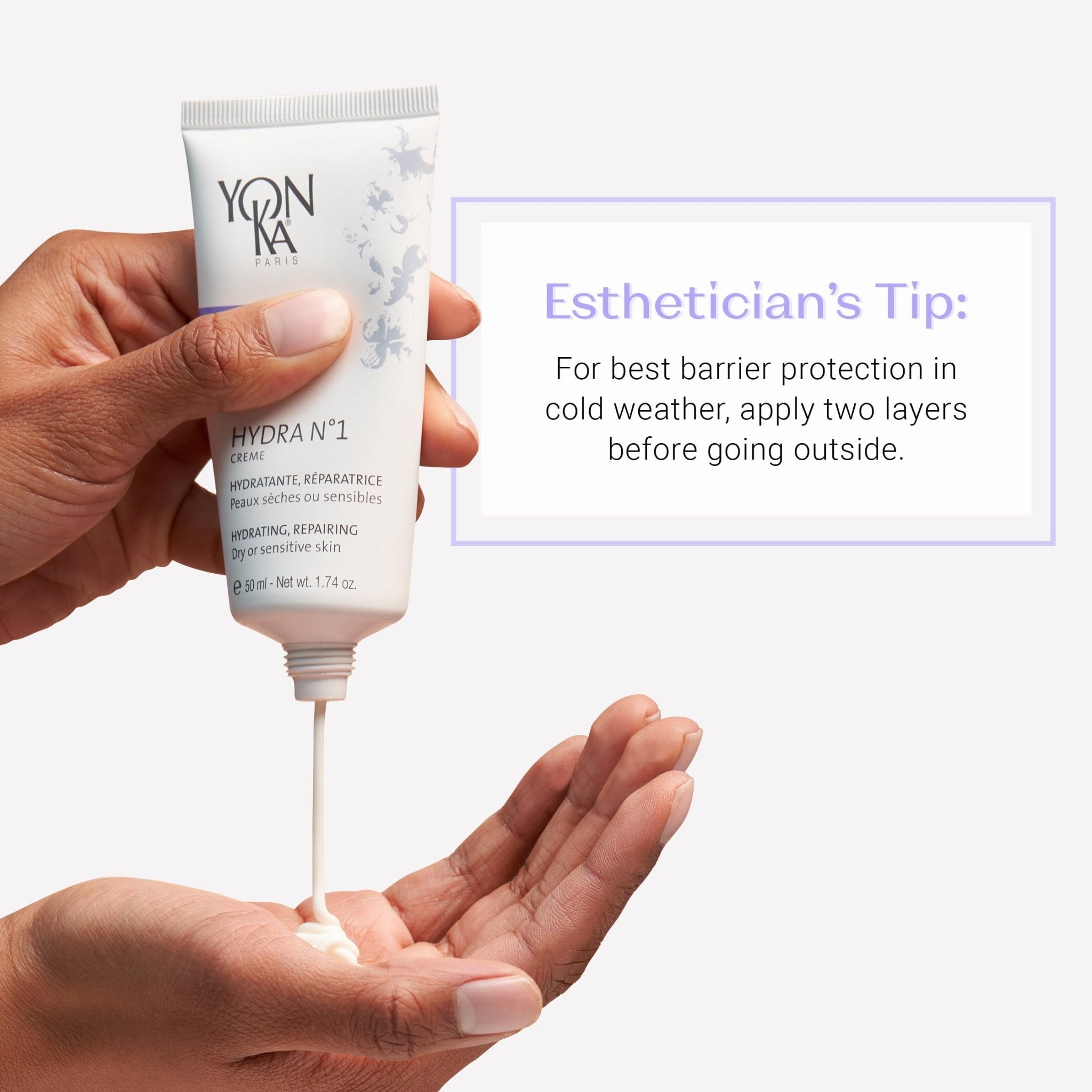 Yonka Daily Reparative Moisturizer, Hydra No. 1 Creme - Rich Anti-Aging Skincare with Hyaluronic Acid, Vitamins A, C & E for Dry Skin, Paraben-Free