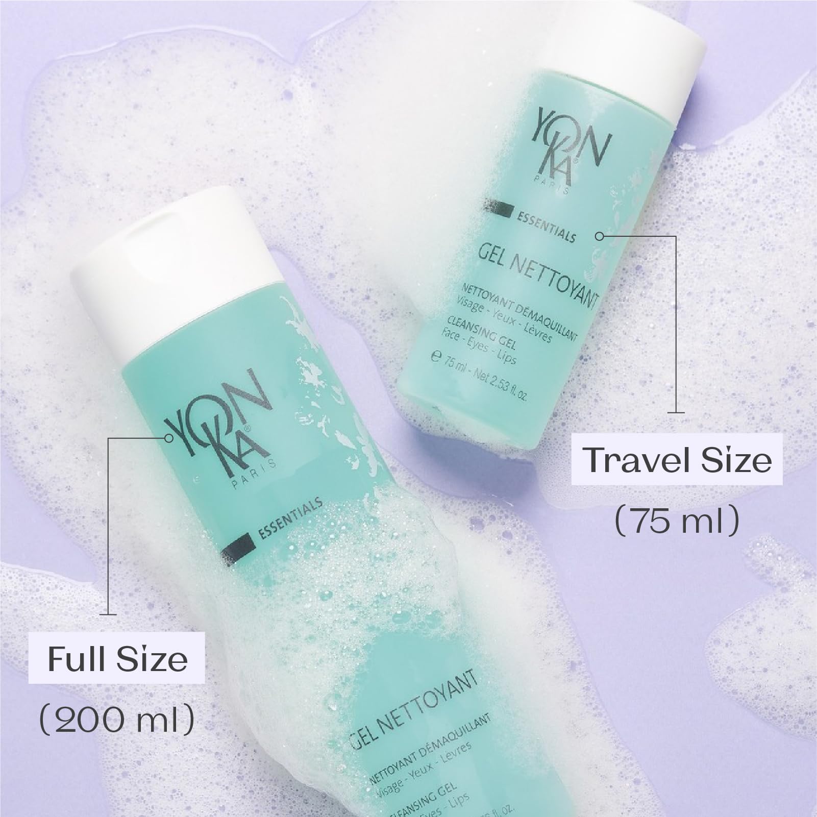 Yonka Gel Face Cleanser, Gentle Foaming Face Wash and Makeup Remover, Natural Plant-Based Formula to Purify Pores and Balance Skins pH, Acne Prone and Oily Skin, Paraben-Free