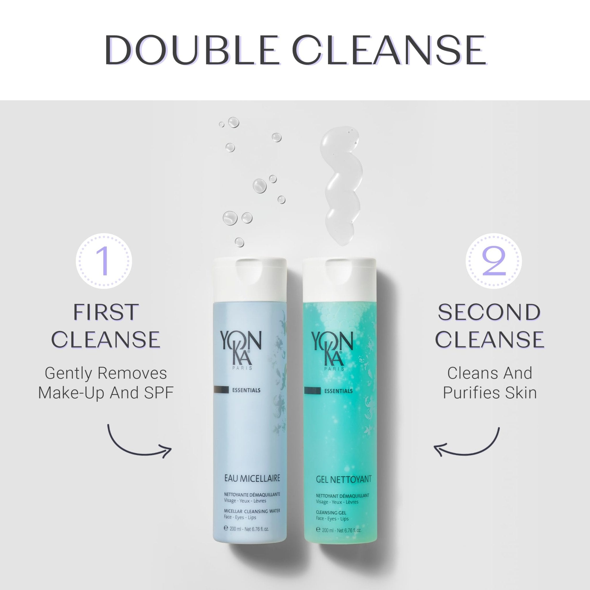 Yonka Gel Face Cleanser, Gentle Foaming Face Wash and Makeup Remover, Natural Plant-Based Formula to Purify Pores and Balance Skins pH, Acne Prone and Oily Skin, Paraben-Free