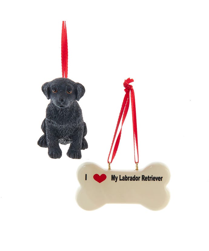 I love My Black Labrador Retriever With Dog Bone Ornaments