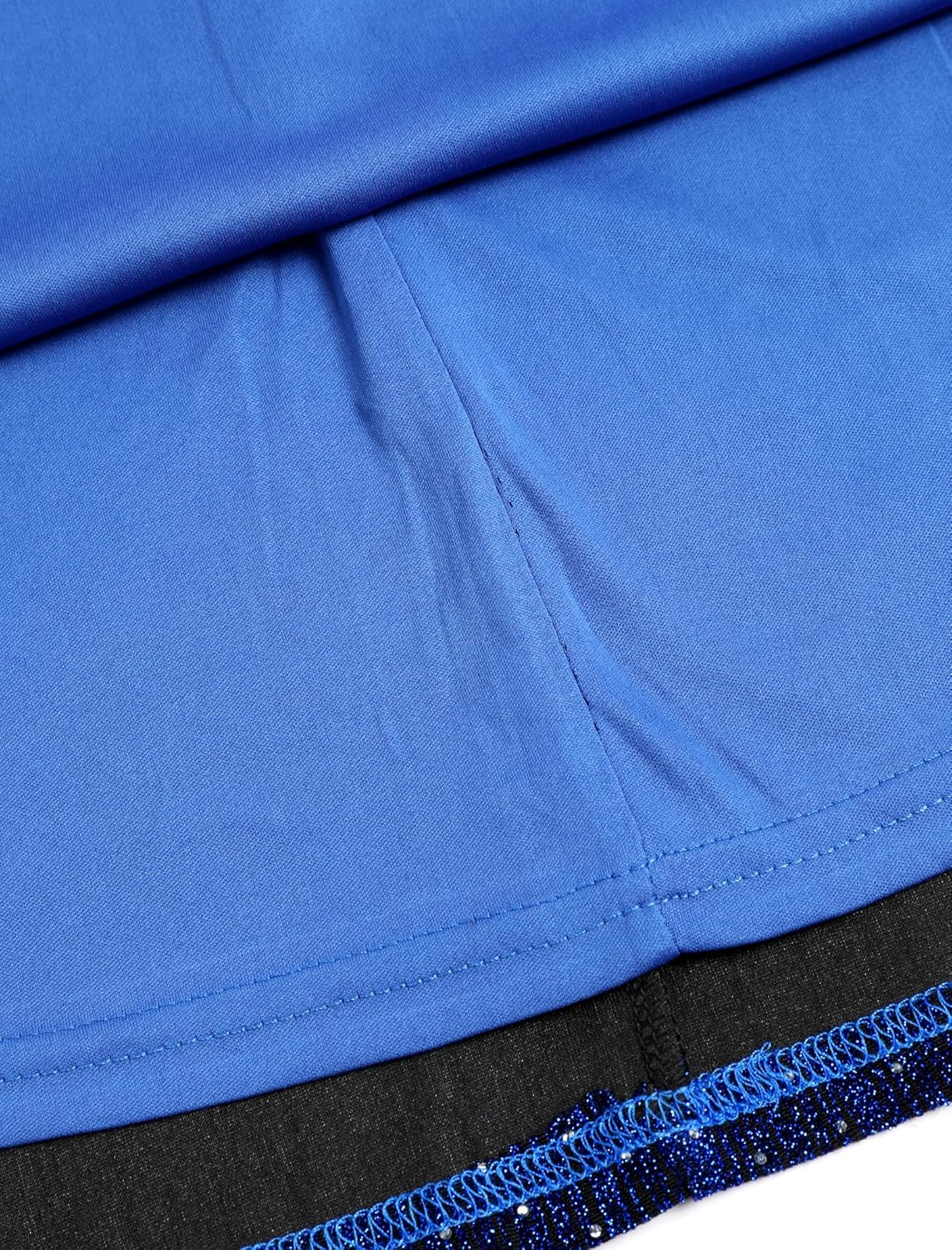 ZAFUL Elegant Fall Wedding Guest Dresses for Women Sparkly Glitter Mini Semi Formal Long Sleeve Cocktail Work Birthday Date Night Winter High Waist Dress 2025 Navy Blue Medium