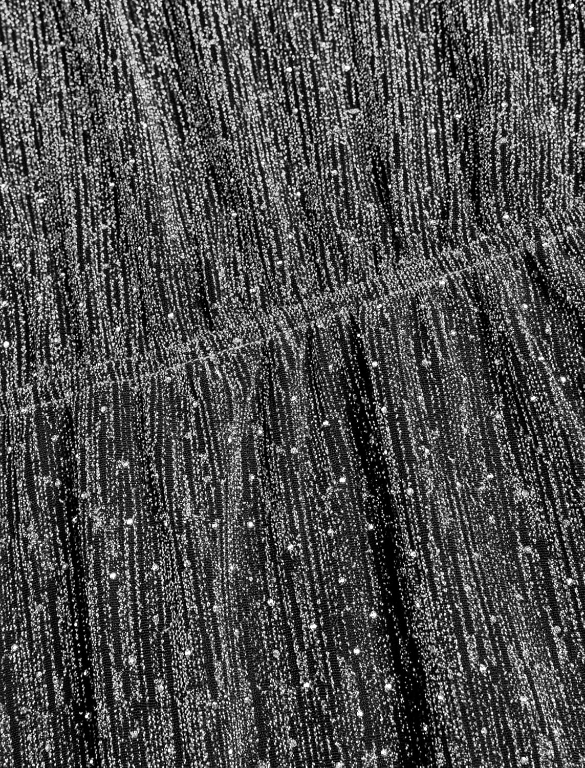 ZAFUL Holiday Long Sleeve Cocktail Dresses for Women 2025 Sexy Sequin Glitter Fall Short Casual V Neck Cocktail Party Club Prom Mini Dresses That Hides Belly Fat Silver X-Large