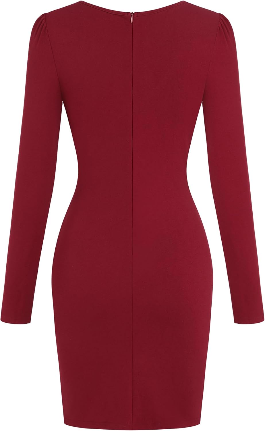 ZAFUL Women 2025 Sexy V Neck Long Sleeve Faux Wrap Dress Sheath Ruched Bodycon Party Work Cocktail Midi Dresses