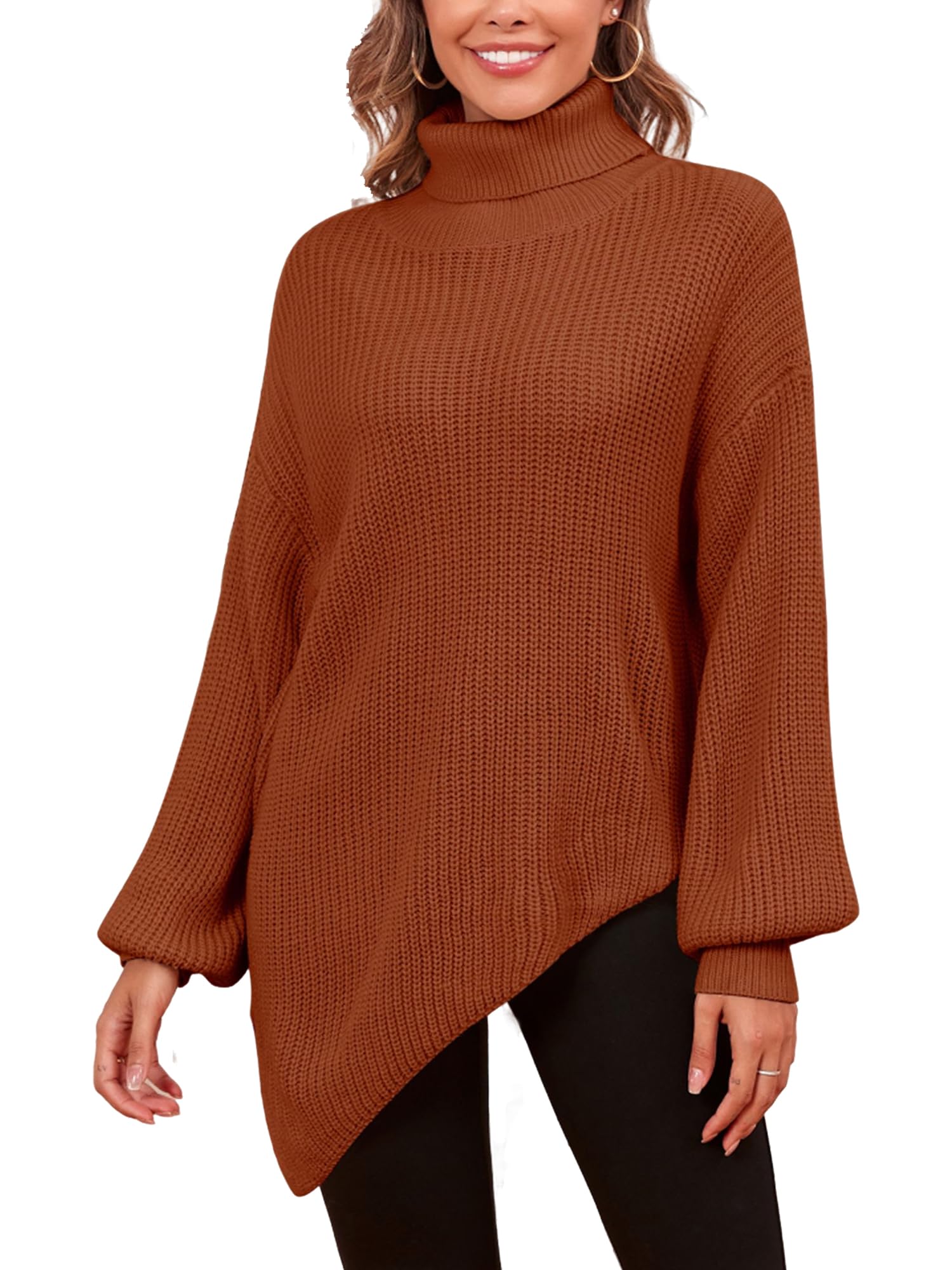 ZAFUL Women Christmas Sweater Oversized Pullover Sweaters Casual Loose Long Sleeve Knit Tops