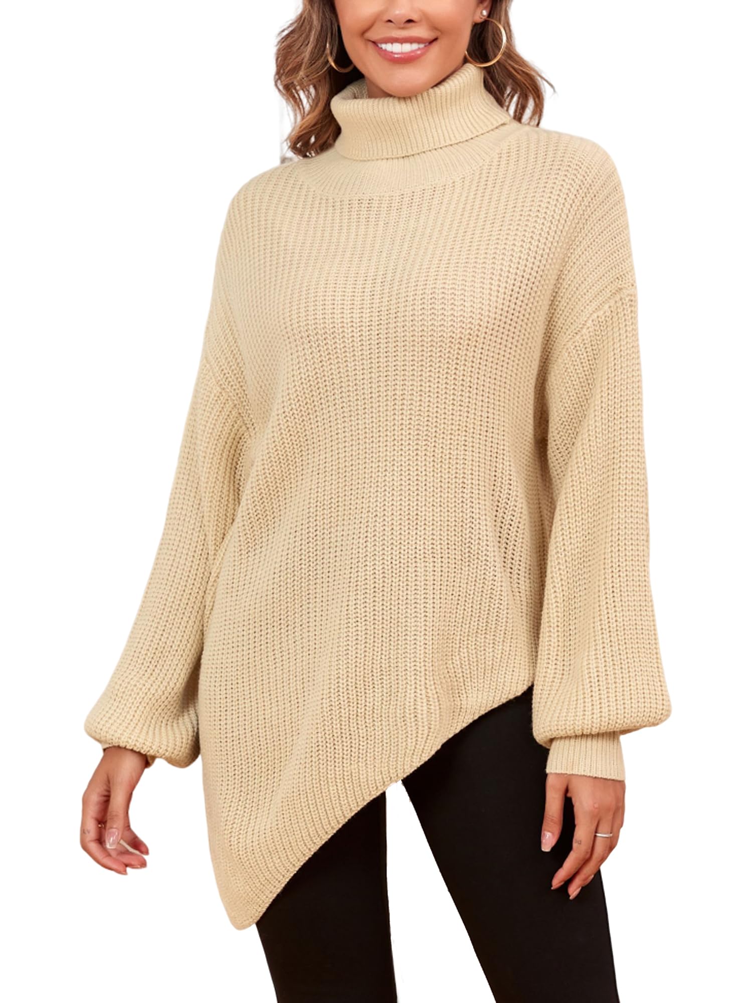 ZAFUL Women Christmas Sweater Oversized Pullover Sweaters Casual Loose Long Sleeve Knit Tops