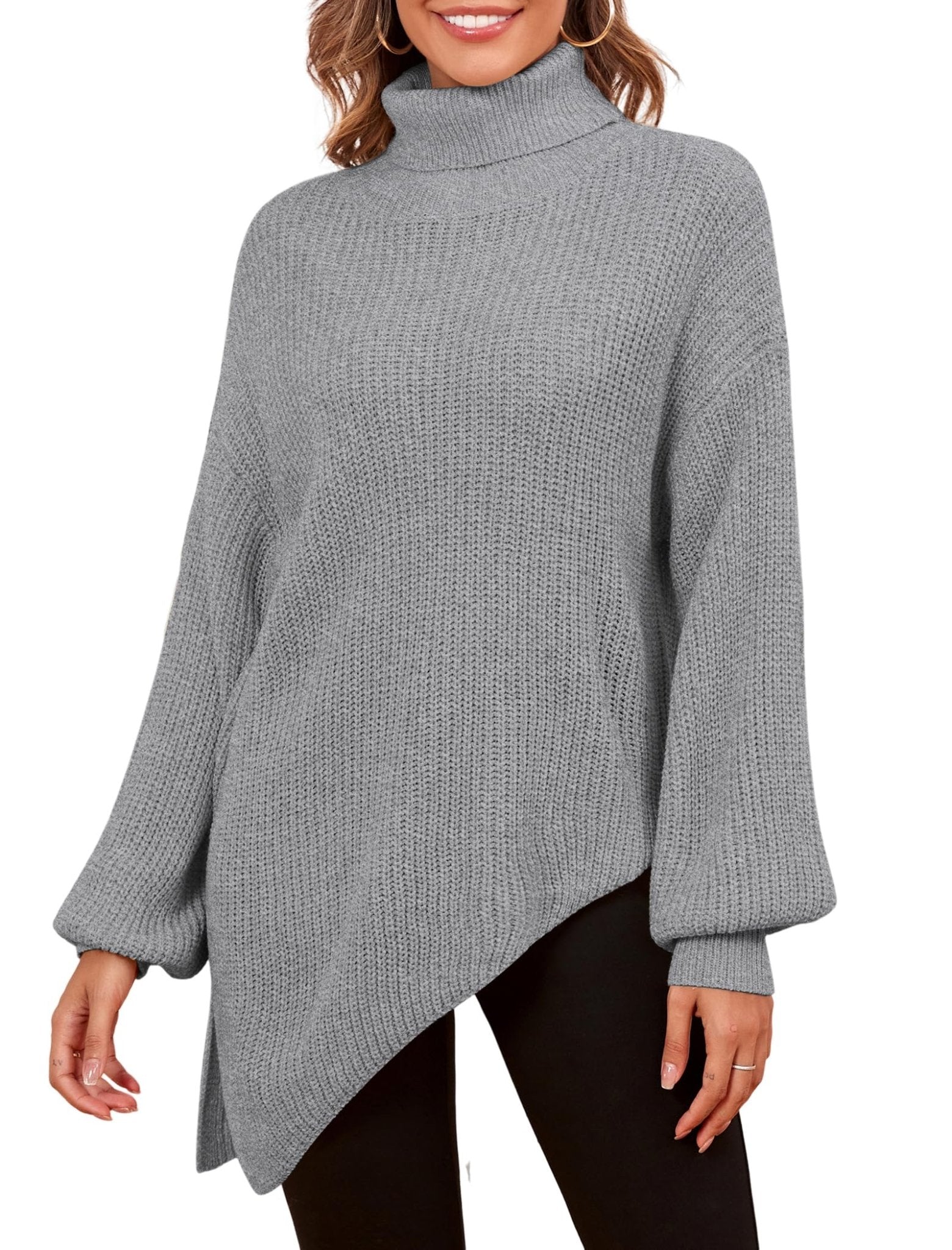 ZAFUL Women Christmas Sweater Oversized Pullover Sweaters Casual Loose Long Sleeve Knit Tops