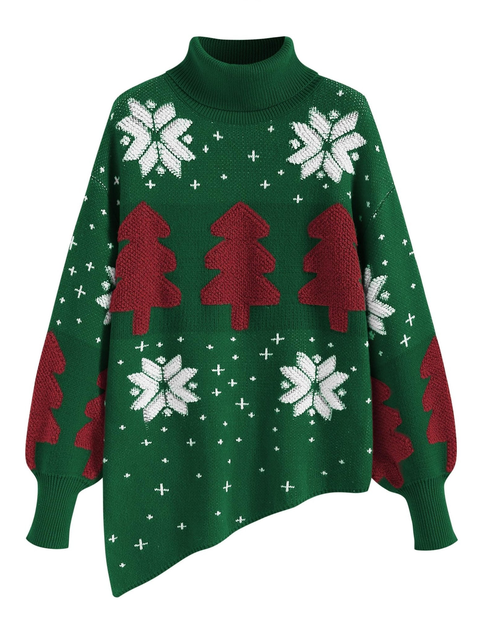 ZAFUL Women Christmas Sweater Oversized Pullover Sweaters Casual Loose Long Sleeve Knit Tops