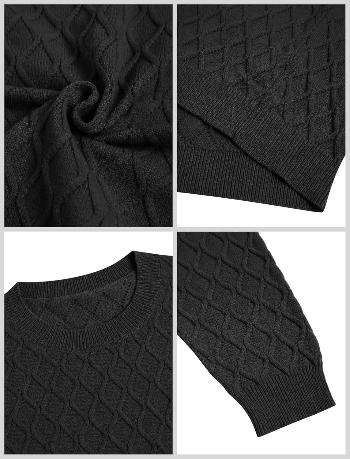 ZAFUL Women's Cable Knit Sweaters Trendy Fall Crewneck Long Sleeve Casual Loose Jumper Pullover Oversized Sweater Tops 2025