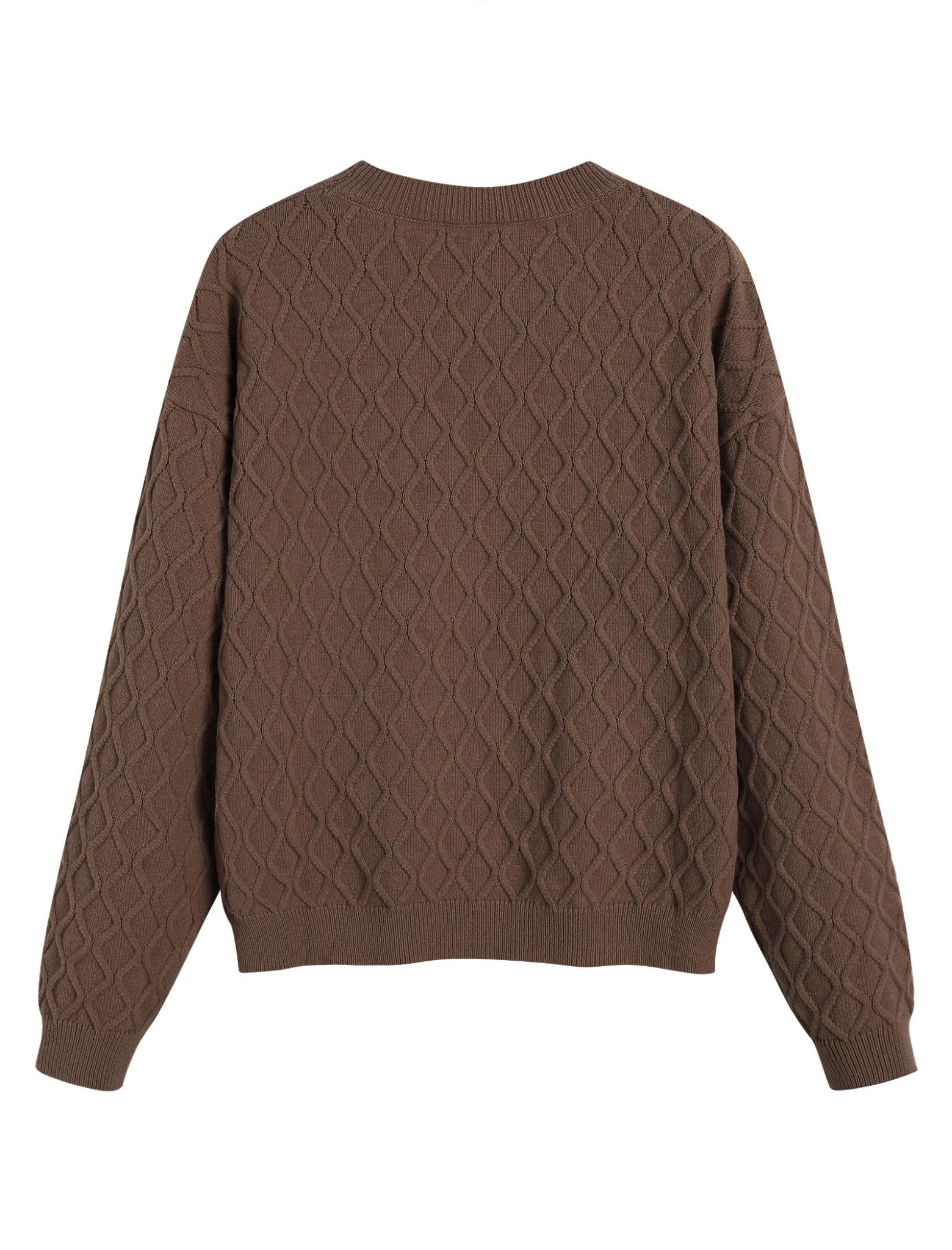 ZAFUL Women's Cable Knit Sweaters Trendy Fall Crewneck Long Sleeve Casual Loose Jumper Pullover Oversized Sweater Tops 2025