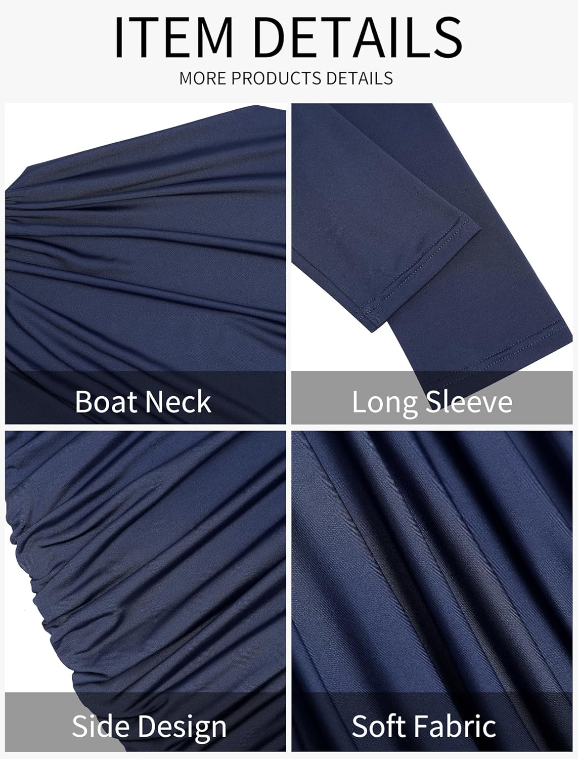 ZAFUL Womens Fall Long Sleeve Mini Dress Ruched Bodycon Dress Boat Neck Cocktail Party Club Short Tight Basic Dresses