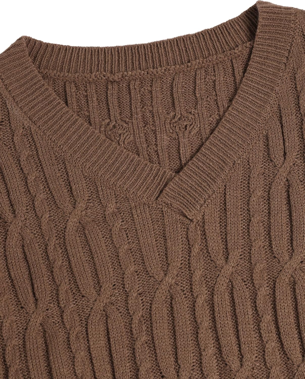 ZAFUL Womens Fall Oversized Sweaters Lightweight 2025 Cable Knit V Neck Long Sleeve Casual Loose Winter Pullover Tops