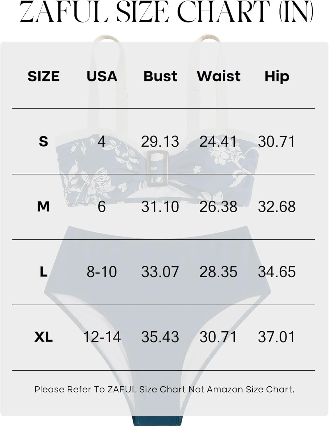 ZAFUL Womens High Waisted Bikini Sets 2 Piece Retro Floral Tummy Control Bathing Suit Push Up Color Block Swimsuits