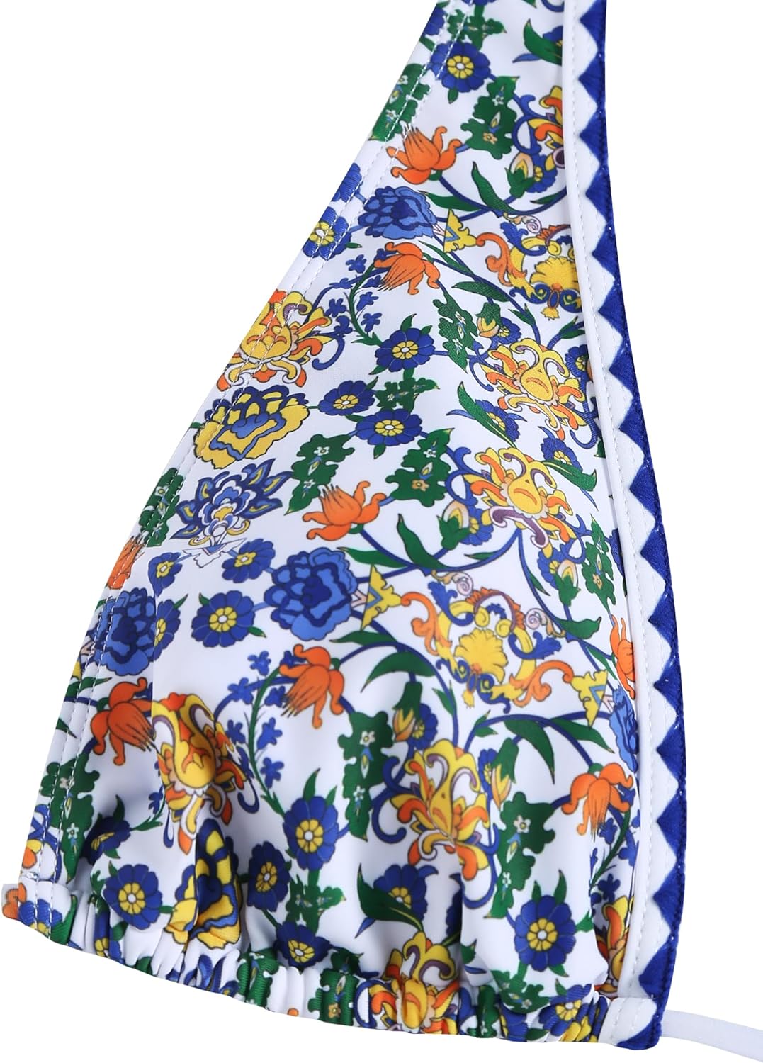 ZAFUL Womens High Waisted Bikini Sets Halter Floral Shell Stitch 2 Piece Swimsuits V Neck Tummy Control Bathing Suits