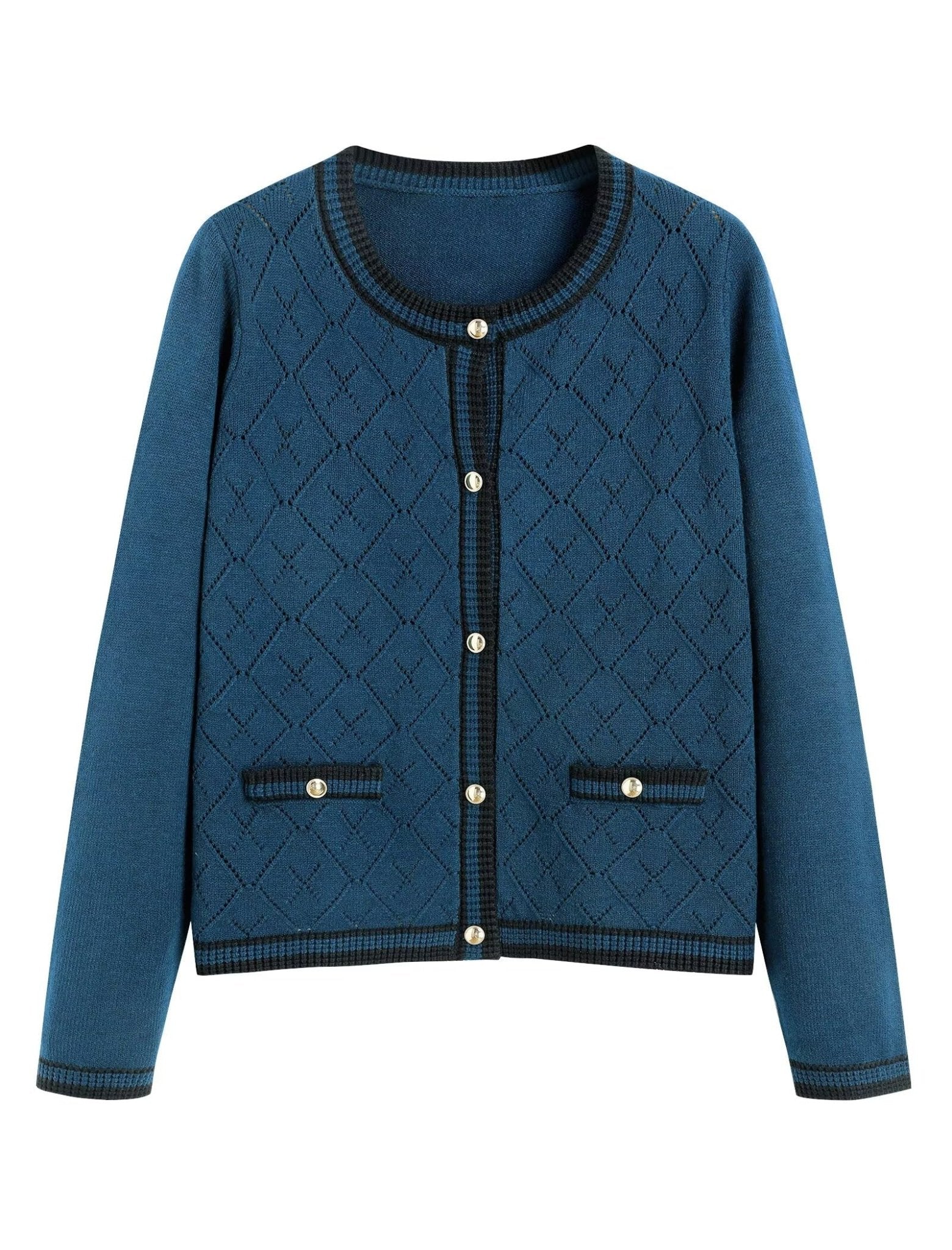 ZAFUL Women's Knit Cardigan Sweaters Fall Open Front Long Sleeve Crochet Knited Button Lightweight Cardigans Outerwear Coats