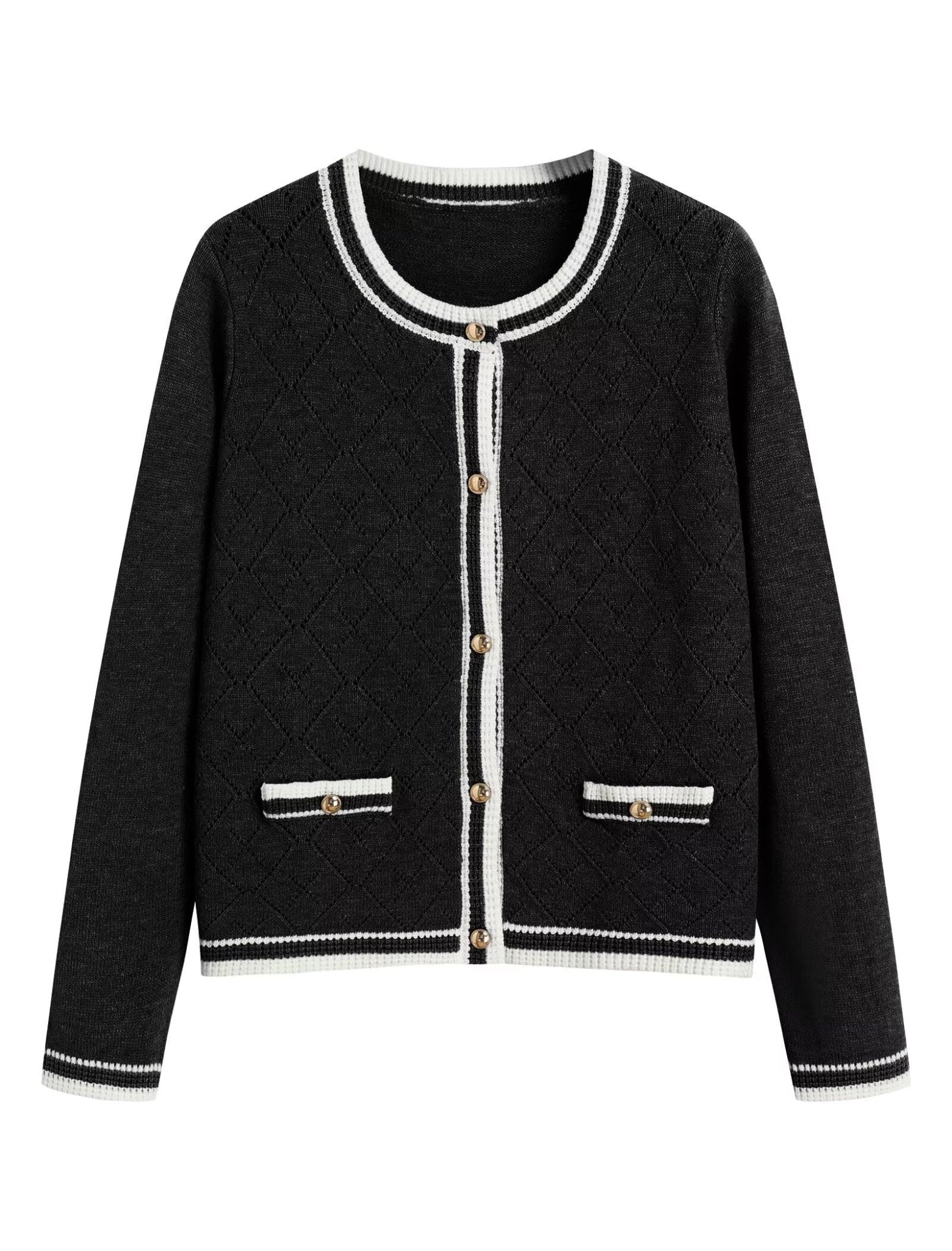 ZAFUL Women's Knit Cardigan Sweaters Fall Open Front Long Sleeve Crochet Knited Button Lightweight Cardigans Outerwear Coats