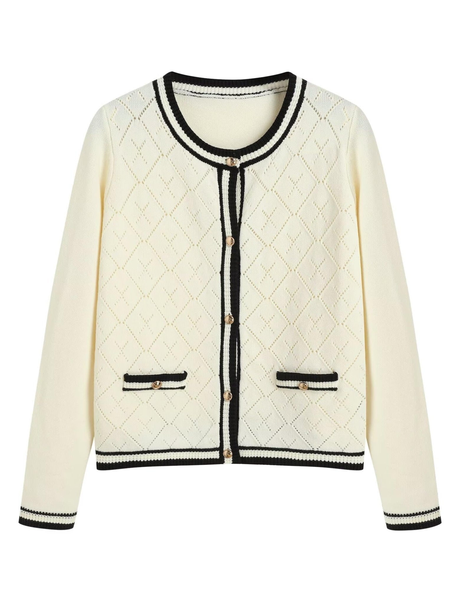 ZAFUL Women's Knit Cardigan Sweaters Fall Open Front Long Sleeve Crochet Knited Button Lightweight Cardigans Outerwear Coats