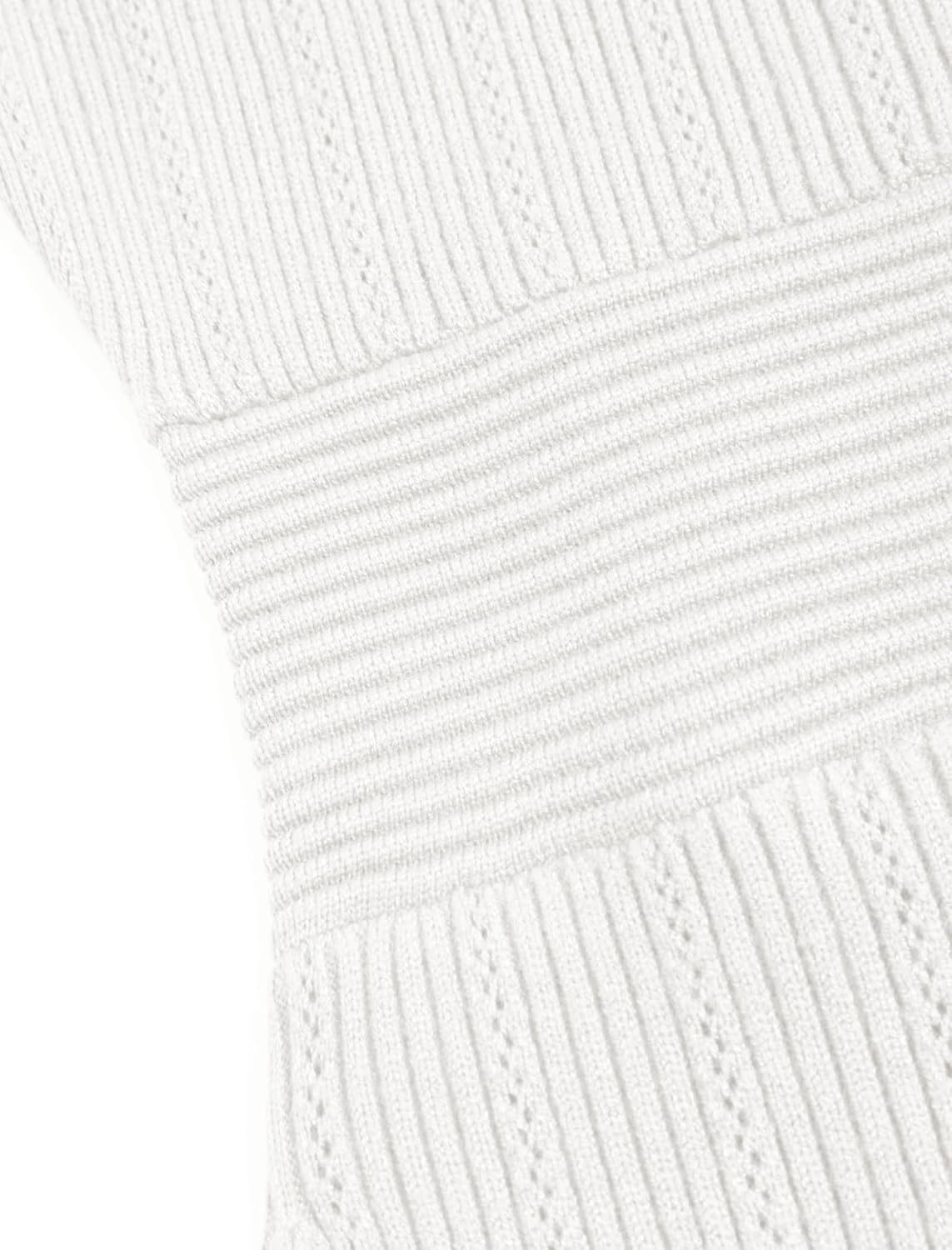 ZAFUL Women's Long Sleeve Midi Work Dresses Fall V Neck Ribbed Knit Pleated A-Line Fitted Elegant Sweater Dress 2025