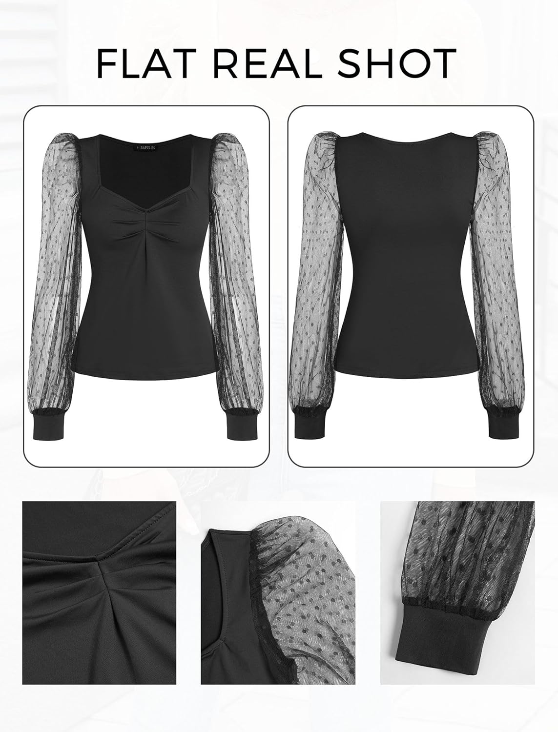 ZAFUL Womens Mesh Long Sleeve Tops Sexy Going Out Shirts Casual Fall Outfits