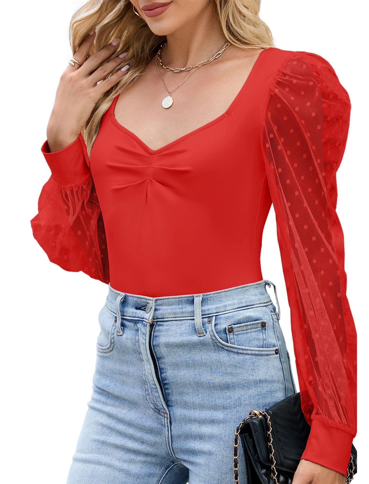 ZAFUL Womens Mesh Long Sleeve Tops Sexy Going Out Shirts Casual Fall Outfits