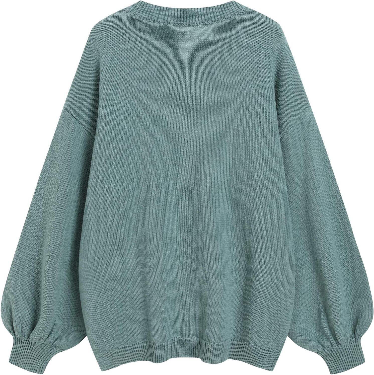 ZAFUL Women's Oversized Sweater 2025 Fall Casual Trendy V Neck Knit Side Slit Long Sleeve Pullover Top