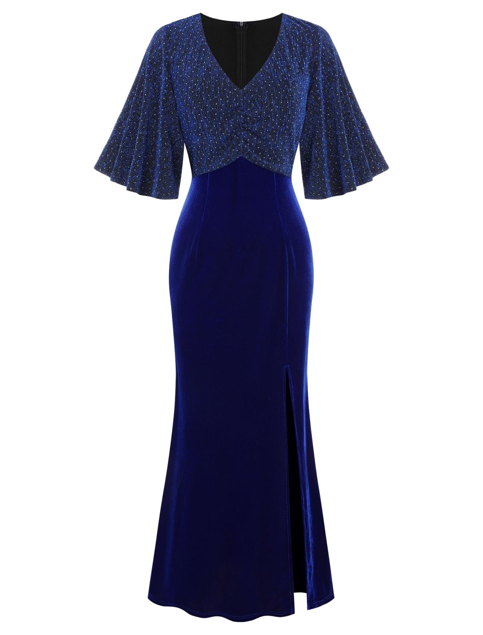 ZAFUL Women's Sparkly Glitter Cocktail Dress Half Sleeve Formal Wedding Guest Dresses V Neck Bodycon Party Evening Prom Dress