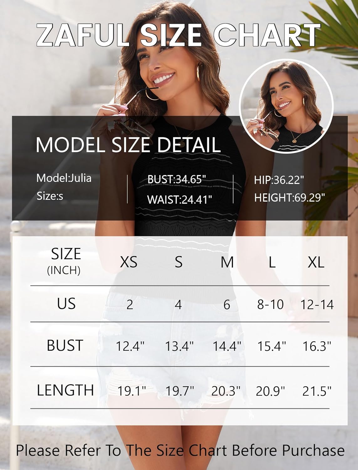 ZAFUL Womens Summer Halter Tops Striped Y2K Sleeveless Racerback Slim Fitted Stretchy Knit Cami Tank Tops